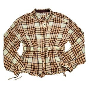 Free People Pacific Dawn Plaid top, S